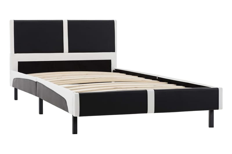 Säng med memoryskummadrass konstläder 90x200 cm - Svart - Möbler - Säng - Enkelsäng