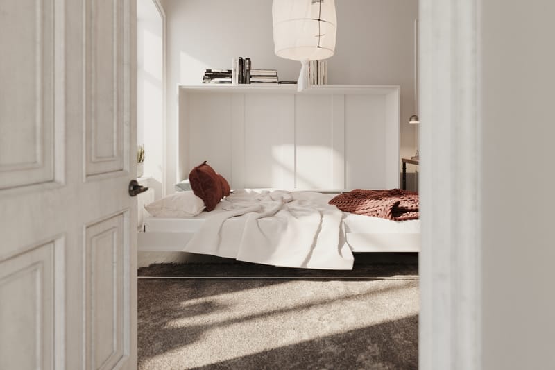 Compact Sängskåp 140x200 cm inkl Madrass Lyx - Vit - Möbler - Säng - Gästsäng & extrasäng - Sängskåp