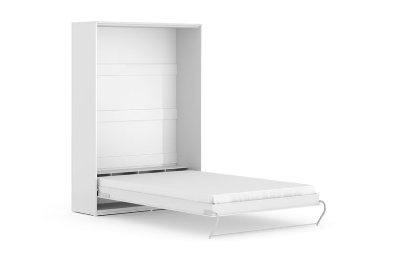 Compact Sängskåp Vertikalt 140x200Highgloss - Vit Highgloss - Möbler - Säng - Gästsäng & extrasäng - Sängskåp