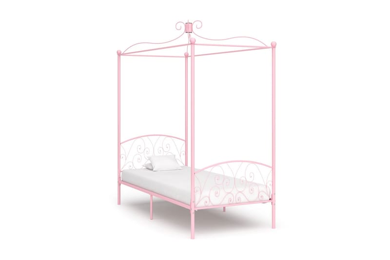 Himmelsäng rosa metall 90x200 cm - Rosa - Möbler - Säng - Himmelsäng