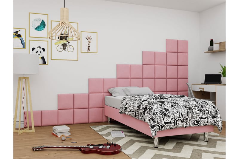 Adeliza Kontinentalsäng 120x200 cm+Panel 30 cm - Rosa - Möbler - Säng - Komplett sängpaket