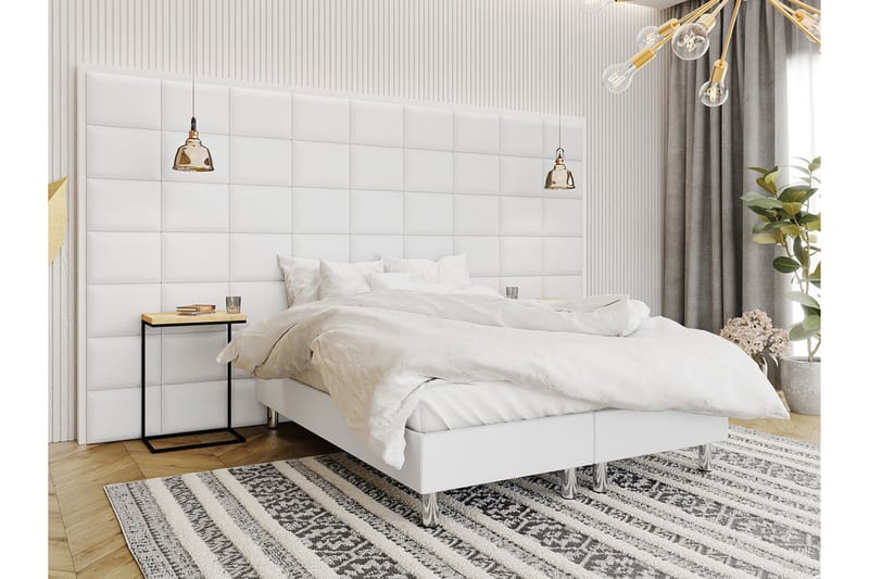 Adeliza Kontinentalsäng 140x200 cm+Panel 40 cm - Vit - Möbler - Säng - Komplett sängpaket