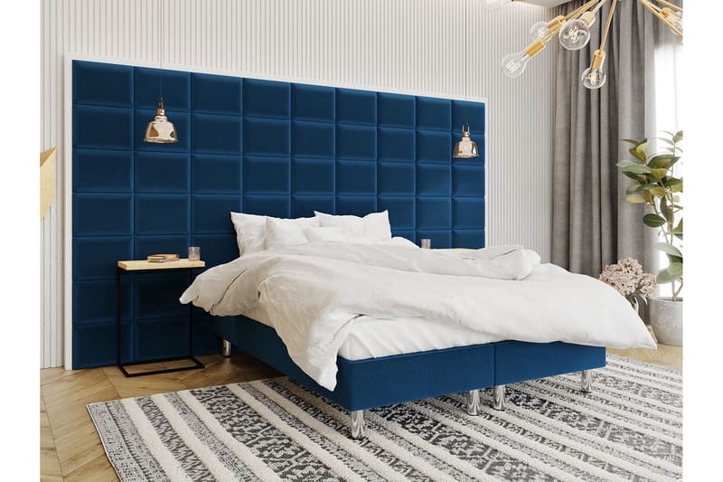 Adeliza Kontinentalsäng 160x200 cm+Panel 40 cm  Blå - Blå - Möbler - Säng - Madrasser - Resårmadrass