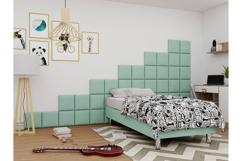 Adeliza Kontinentalsäng 80x200 cm+Panel 30 cm - Grön - Möbler - Säng - Komplett sängpaket
