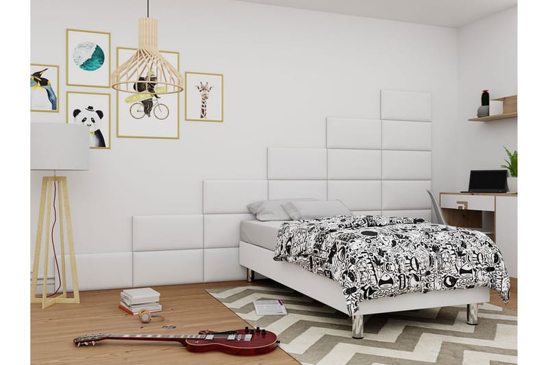 Adeliza Kontinentalsäng 80x200 cm+Panel 60 cm - Vit - Möbler - Säng - Komplett sängpaket