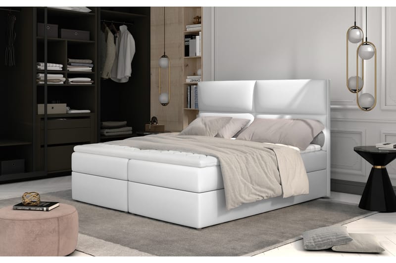 Amberan Sängpaket 140x200 cm - Läder/Vit - Möbler - Säng - Komplett sängpaket