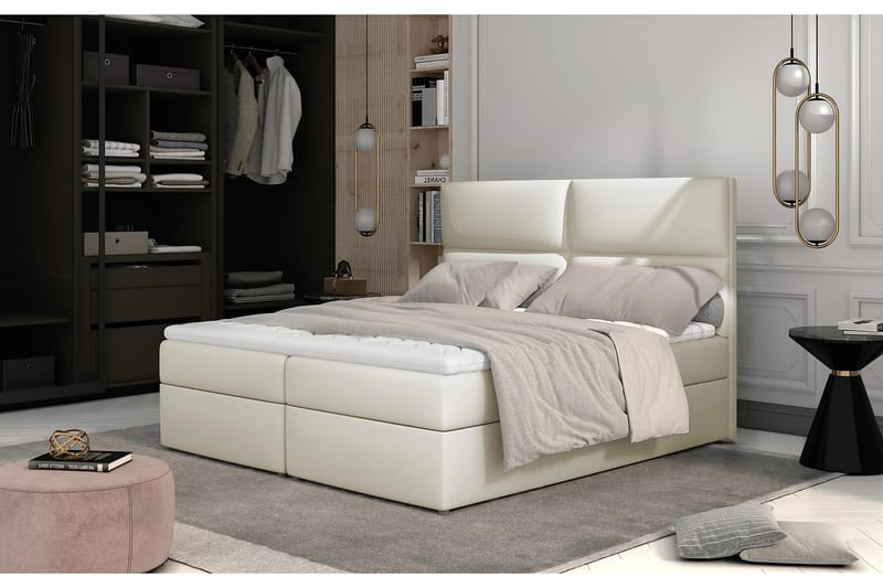 Amberan Sängpaket 160x200 cm - Läder/Beige - Möbler - Säng - Komplett sängpaket