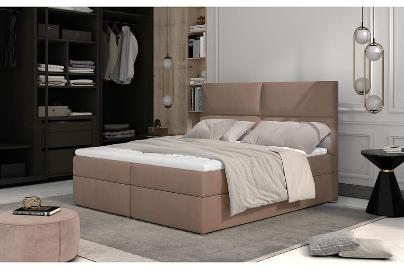 Amberan Sängpaket 160x200 cm - Ljusbrun - Möbler - Sängar - Kontinentalsängar