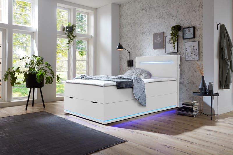 Boxspring bed 120x200 cm, Sunshine white - Möbler - Säng - Kontinentalsäng