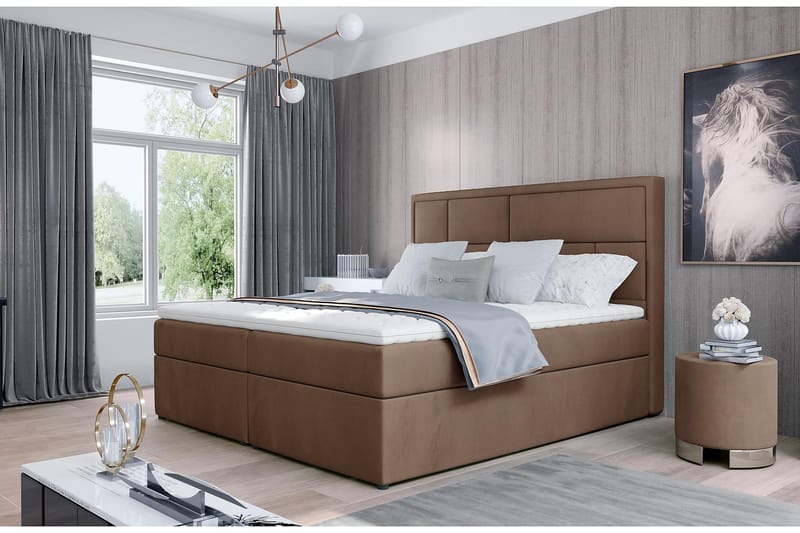 Emeron Sängpaket 160x200 cm - Ljusbrun - Möbler - Säng - Komplett sängpaket