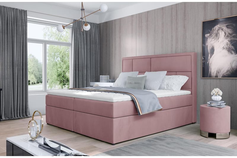 Emeron Sängpaket 160x200 cm - Ljusrosa - Möbler - Säng - Komplett sängpaket