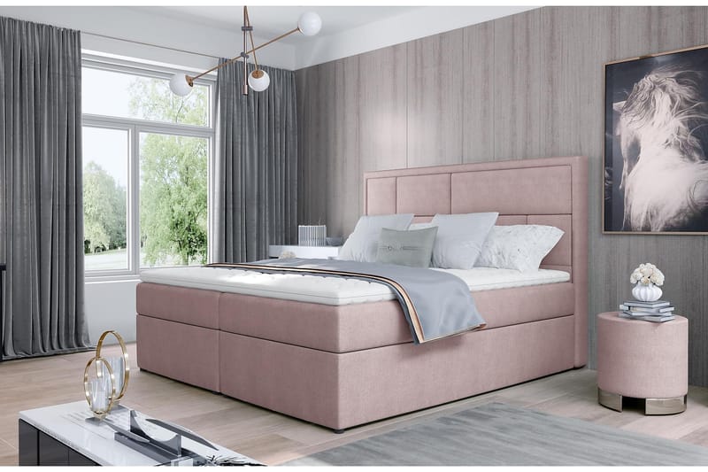 Emeron Sängpaket 180x200 cm - Ljusrosa - Möbler - Säng - Dubbelsäng