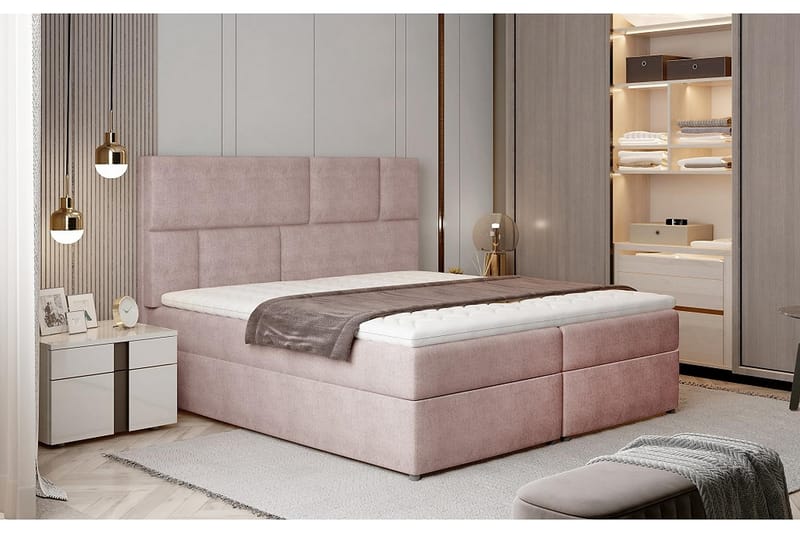 Forenca Sängpaket 160x200 cm - Ljusrosa - Möbler - Sängar - Komplett sängpaket
