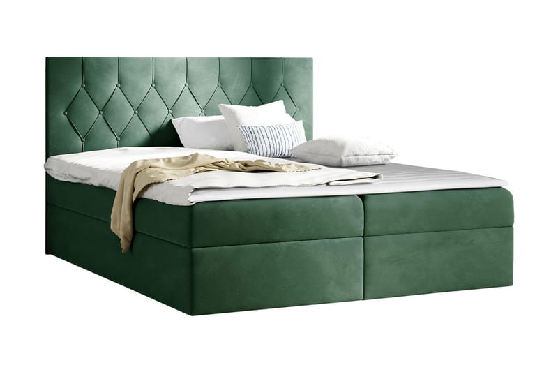 Jitendera Sängpaket Kontinentalsäng 120x200 cm med Förvaring - Grön - Möbler - Säng - Komplett sängpaket