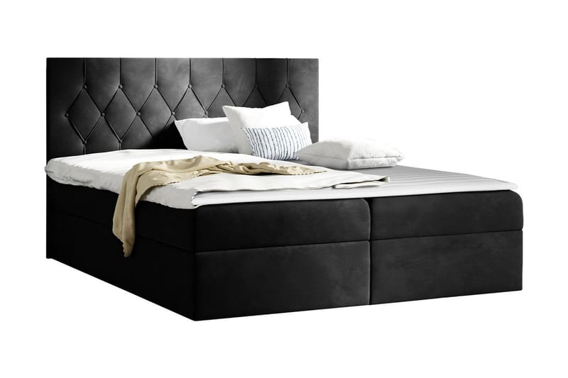 Jitendera Sängpaket Kontinentalsäng 120x200 cm med Förvaring - Svart - Möbler - Säng - Sängar med förvaring