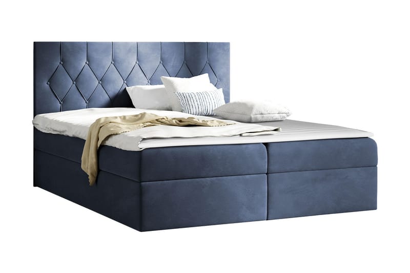 Jitendera Sängpaket Kontinentalsäng 160x200 cm med Förvaring - Blå - Möbler - Säng - Komplett sängpaket