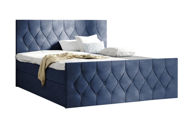 Jitendra Sängpaket Kontinentalsäng 140x200 cm med Förvaring - Blå - Möbler - Säng - Sängar med förvaring