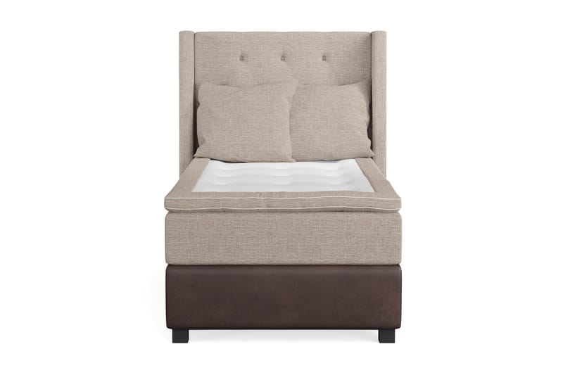 Cuba Sängpaket 105x200 med Två Beiga Kuddar - (+Fler val) Beige/Brun - Möbler - Säng - Komplett sängpaket