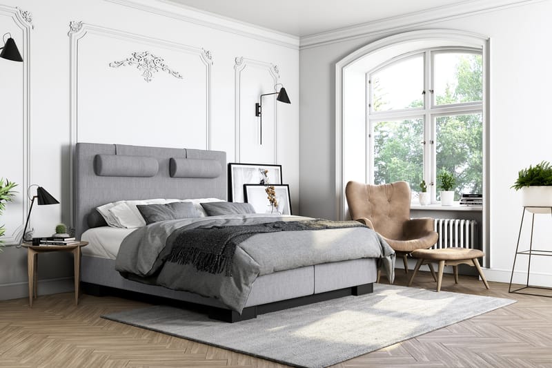 Hilton Lyx Komplett Sängpaket120x200 - Ljusgrå - Möbler - Säng - Kontinentalsäng