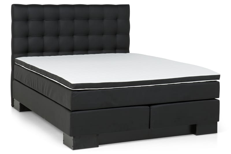 Hilton Lyx Sängpaket 160x200Konstläder Sockel  Svart - Svart - Möbler - Säng - Kontinentalsäng