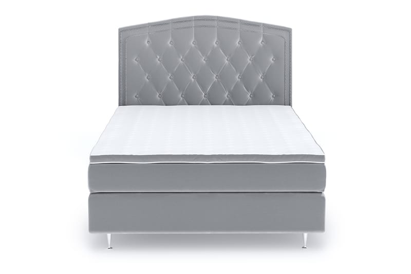 Hilton Lyx Velvet Sängpaket 120x200 cm - Ljusgrå - Möbler - Säng - Kontinentalsäng