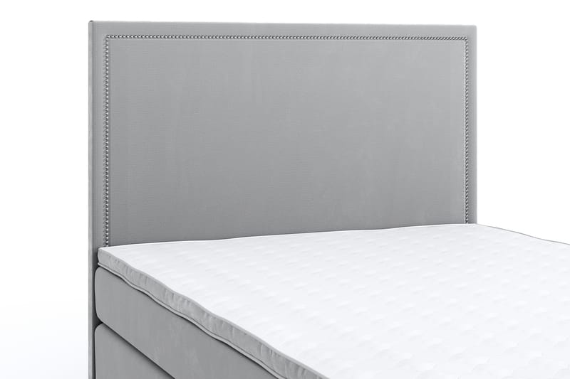 Hilton Lyx Velvet Sängpaket 120x200  Ljusgrå  Ljusgrå - Ljusgrå - Möbler - Säng - Kontinentalsäng