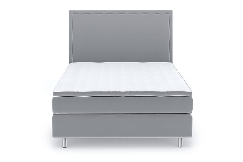 Hilton Lyx Velvet Sängpaket 120x200  Ljusgrå  Ljusgrå - Ljusgrå - Möbler - Säng - Kontinentalsäng