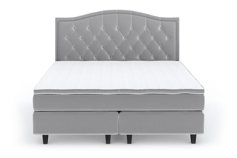 Hilton Lyx Velvet Sängpaket 160x200 cm - Ljusgrå - Möbler - Säng - Kontinentalsäng