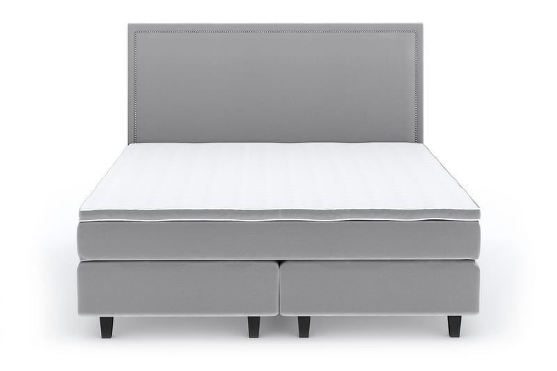 Hilton Lyx Velvet Sängpaket 160x200 - Ljusgrå - Möbler - Sängar - Kontinentalsängar