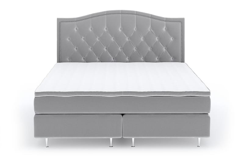 Hilton Lyx Velvet Sängpaket 160x200  Ljusgrå - Ljusgrå - Möbler - Säng - Kontinentalsäng
