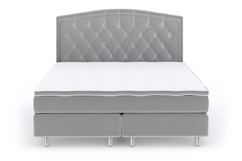 Hilton Lyx Velvet Sängpaket 180x200 cm - Ljusgrå - Möbler - Säng - Kontinentalsäng