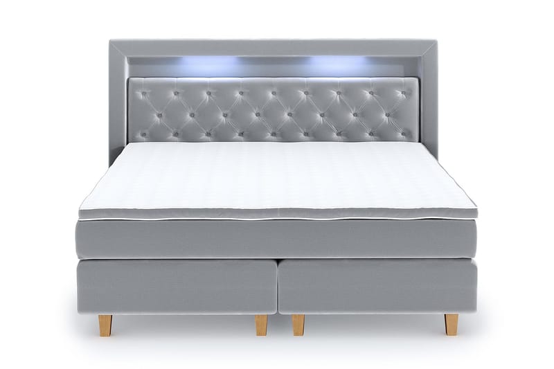 Hilton Lyx Velvet Sängpaket 210x210 - Ljusgrå - Möbler - Säng - Kontinentalsäng