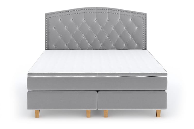 Hilton Lyx Velvet Sängpaket 210x210 - Ljusgrå - Möbler - Säng - Kontinentalsäng