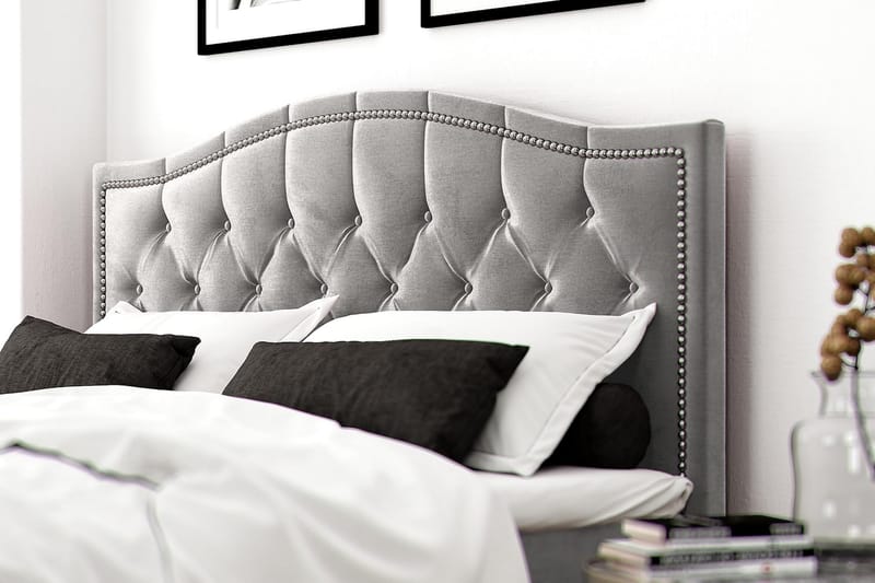 Hilton Lyx Velvet Sängpaket 210x210  Ljusgrå - Ljusgrå - Möbler - Säng - Kontinentalsäng