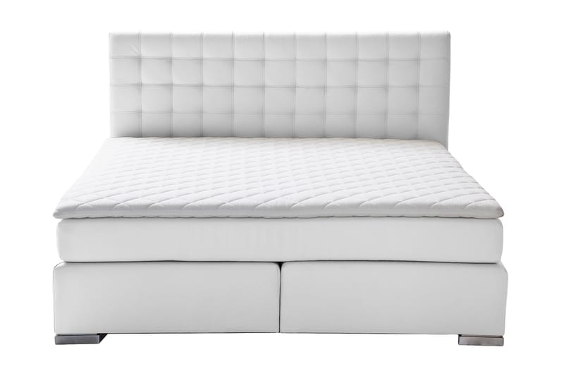 Komplett Sängpaket Kontinentalsäng 160x200 cm Vit/Krom  V - Vit/Krom - Möbler - Säng - Kontinentalsäng