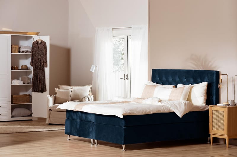 Kontinental SAFIR Velour Komplett Sängpaket 160x200 - Kinnabädden - Möbler - Sängar - Kontinentalsängar