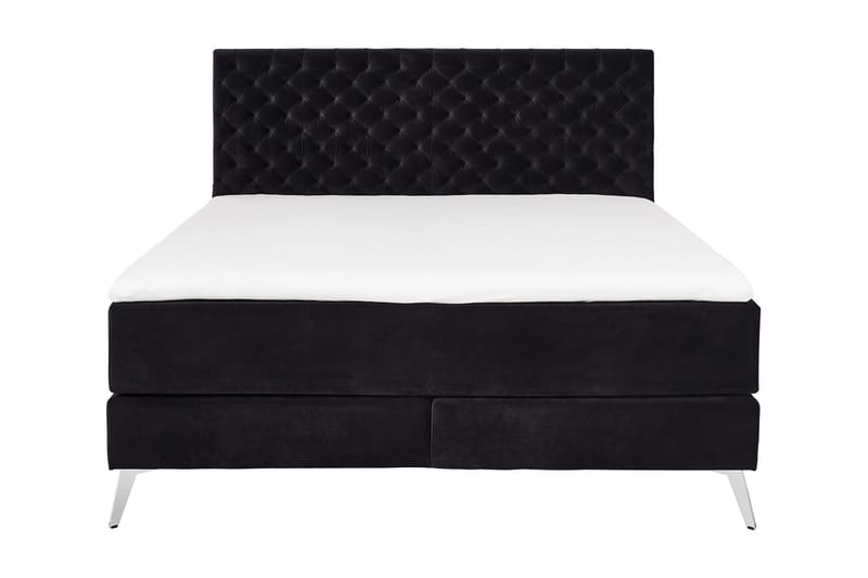 La Maison Komplett sängpaket kontinentalsäng 160x200 cm - Sammet/Svart/Krom - Möbler - Säng - Sängar med förvaring