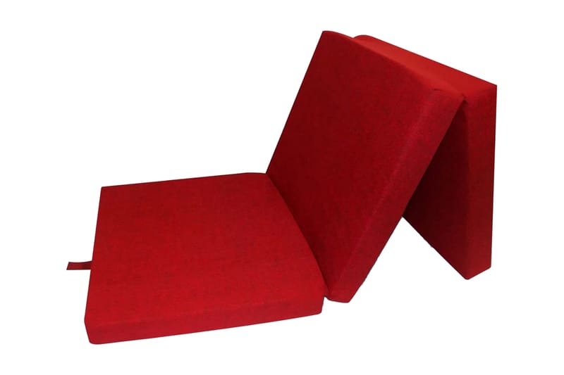 Tredelad skummadrass 190x70x9 cm röd - Röd - Möbler - Säng - Madrasser - Skummadrass