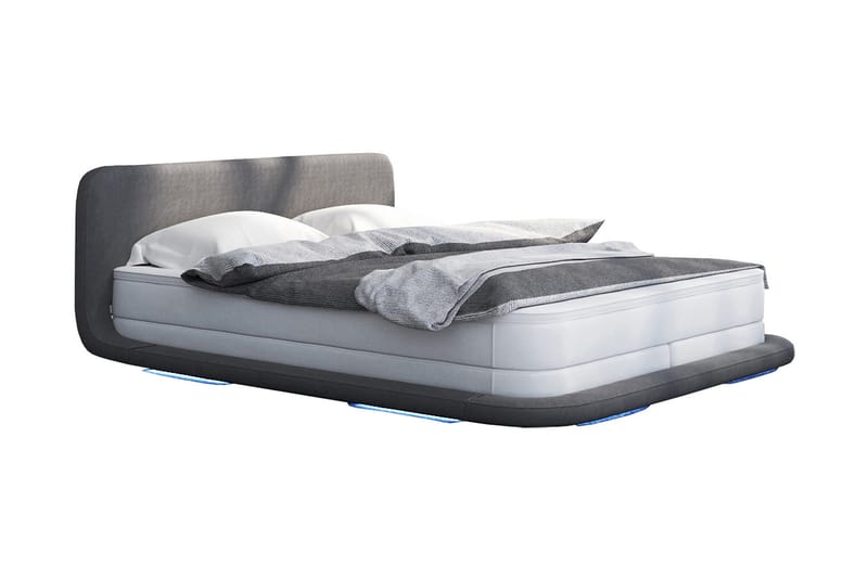 Box spring Säng 180x200 cm white /grey LED  VitGrå  Vit - Vit|Grå - Möbler - Säng - Komplett sängpaket