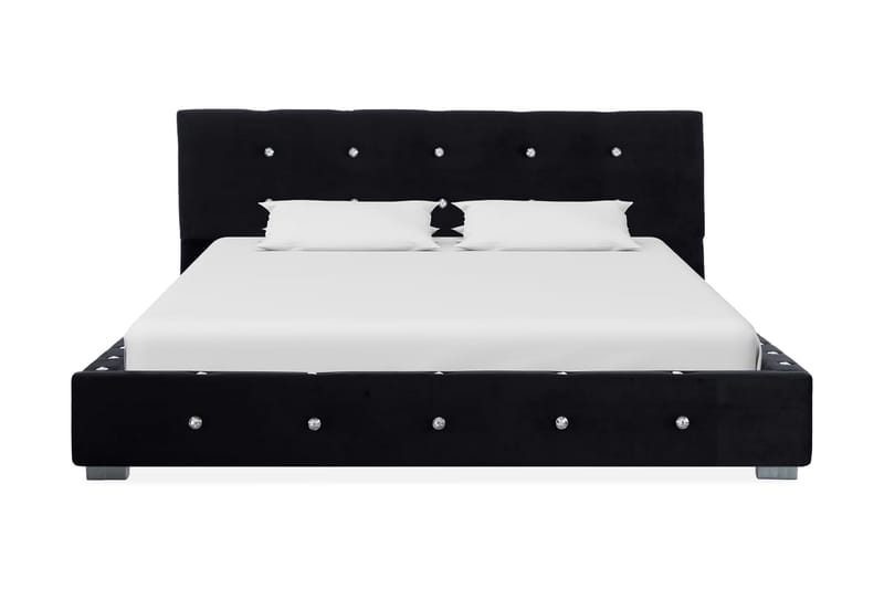 Säng med madrass svart sammet 120x200 cm - Svart - Möbler - Säng - Ramsäng & resårbotten