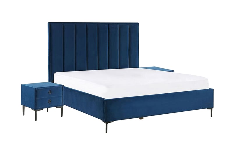 Sovrumsset dubbelsäng 140x200 cm - Blå - Möbler - Säng - Ramsäng & resårbotten