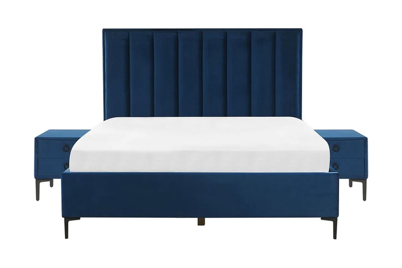 Sovrumsset dubbelsäng 160x200 cm - Blå - Möbler - Säng - Ramsäng & resårbotten