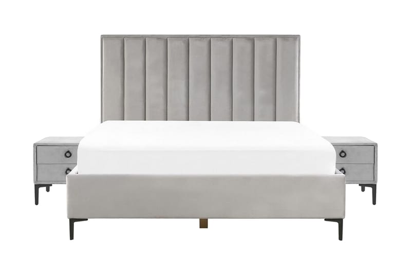 Sovrumsset dubbelsäng 180x200 cm grå SEZANNE - Grå - Möbler - Säng - Kontinentalsäng
