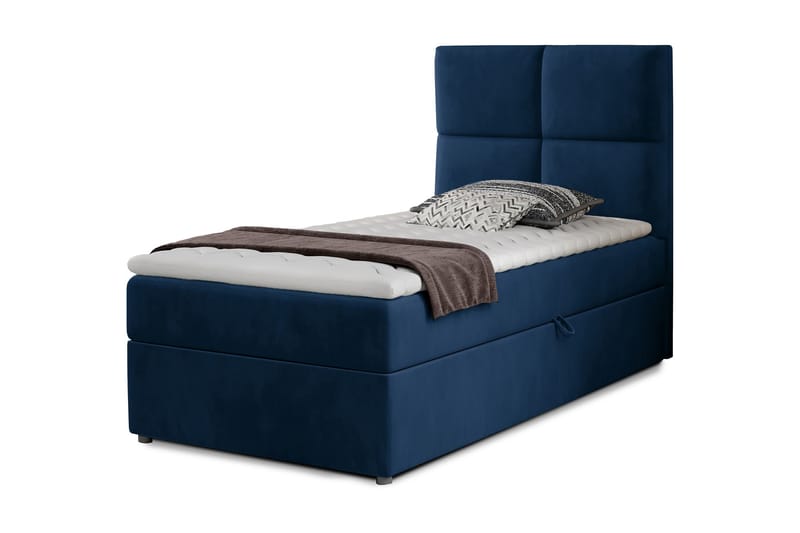 Arcore Förvaringssäng 90x200cm Rutad - Blå - Möbler - Säng - Sängar med förvaring - Enkelsäng med förvaring