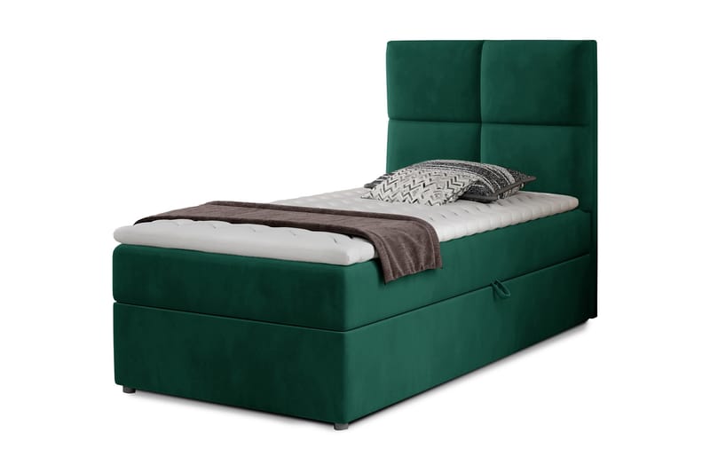 Arcore Förvaringssäng 90x200cm Rutad - Grön - Möbler - Säng - Sängar med förvaring