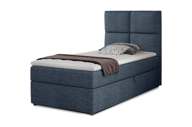 Arcore Förvaringssäng 90x200cm Rutad - Ljusblå - Möbler - Sängar - Sängar med förvaring - Enkelsäng med förvaring