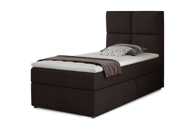 Arcore Förvaringssäng 90x200cm Rutad - Mörkbrun - Möbler - Säng - Sängar med förvaring