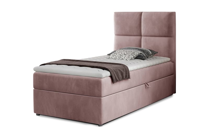 Arcore Förvaringssäng 90x200cm Rutad - Rosa - Möbler - Säng - Sängar med förvaring - Enkelsäng med förvaring