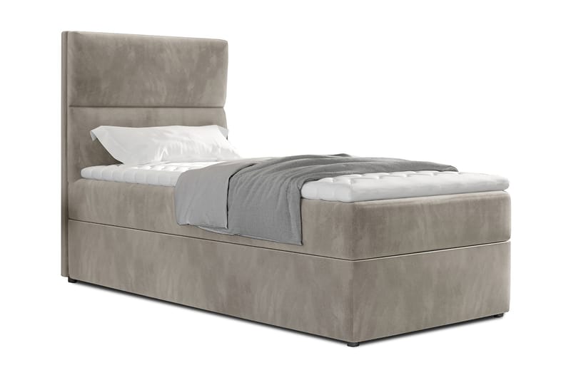 Arcore Förvaringssäng 90x200cm Vertikal Söm - Beige - Möbler - Sängar - Sängar med förvaring - Enkelsäng med förvaring