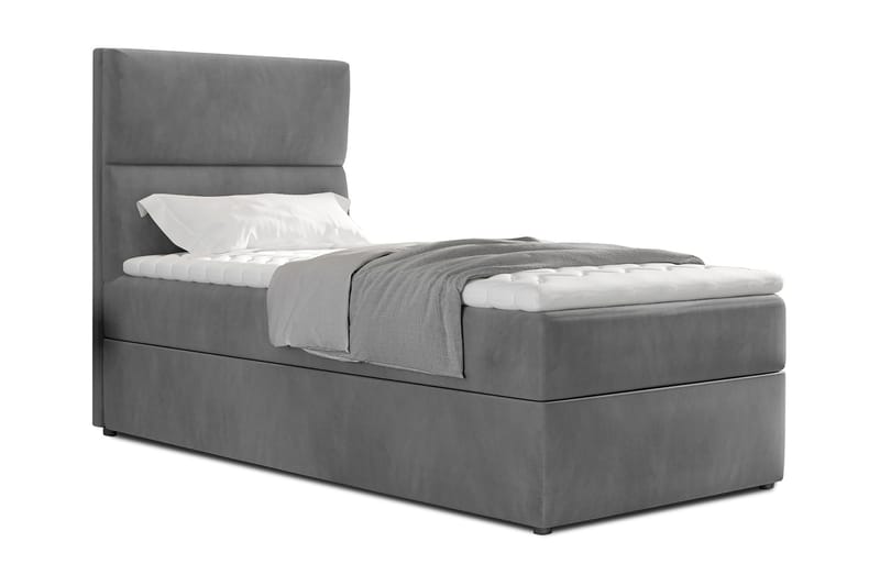 Arcore Förvaringssäng 90x200cm Vertikal Söm - Grå - Möbler - Säng - Sängar med förvaring - Enkelsäng med förvaring